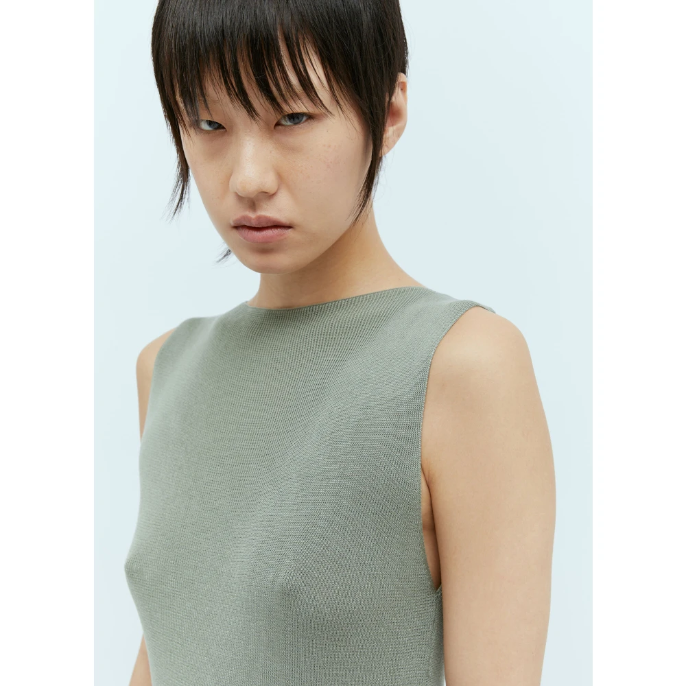 St. Agni Geribbelde Gebreide Mini Jurk Green Dames