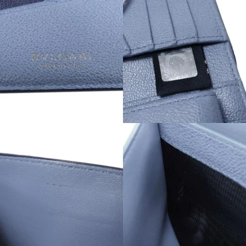 Bvlgari Vintage Pre-owned Leather wallets Blue Dames