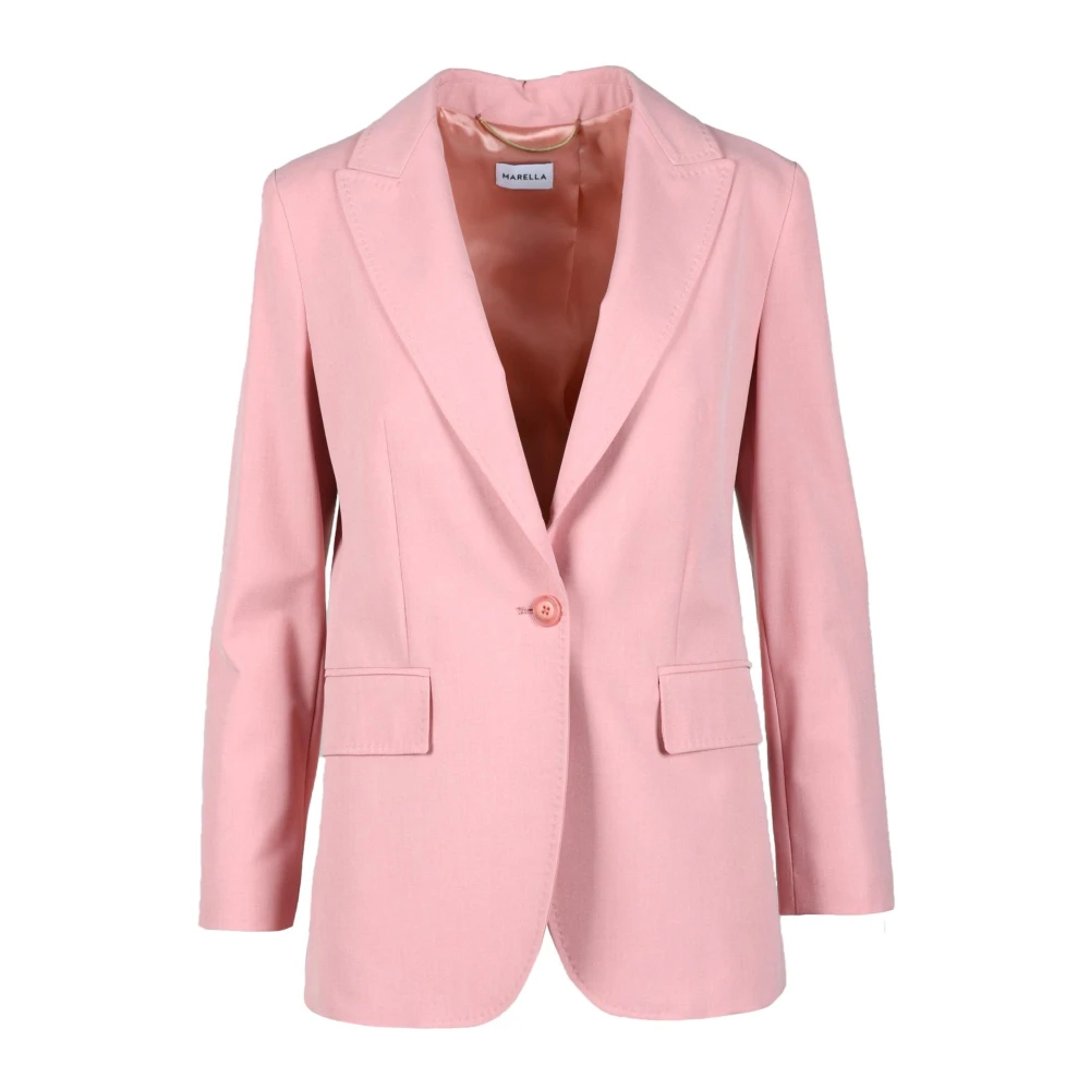 Marella Elegante Blazer met Polyester Mix Pink Dames