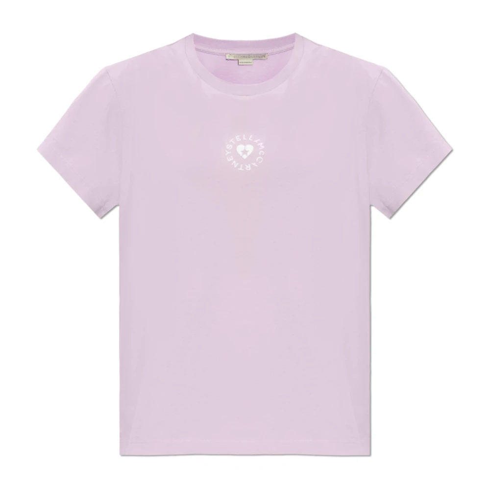 Stella Mccartney T-shirt met logo Purple Dames
