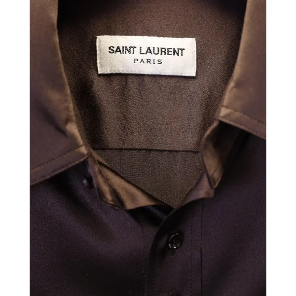 Saint Laurent Vintage Pre-owned Silk tops Brown Dames