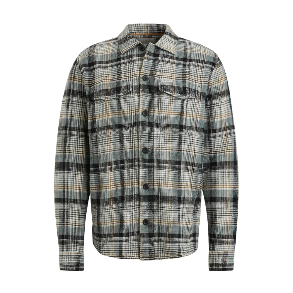 Cast Iron Wafel Check Lange Mouw Shirt Multicolor Heren