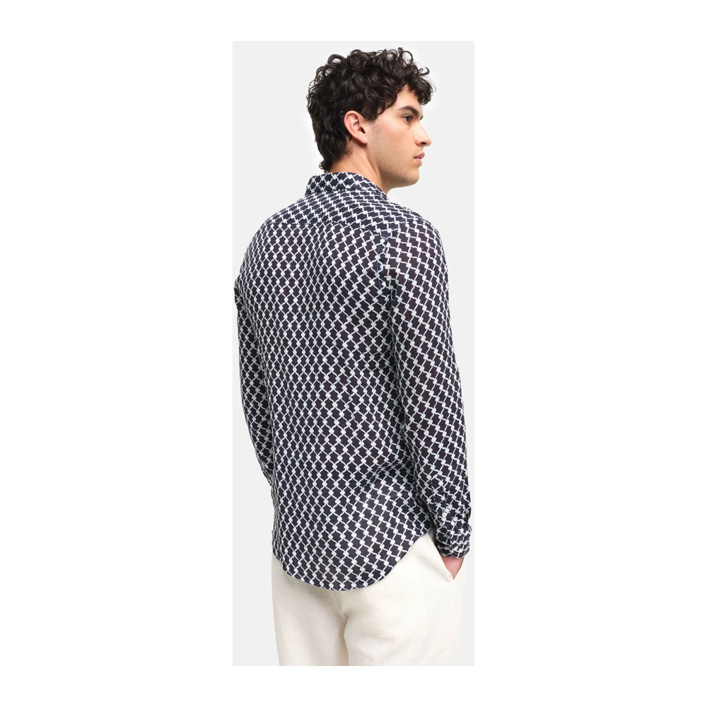 Peninsula Zomer Linnen Overhemd Cetara Stijl Multicolor Heren