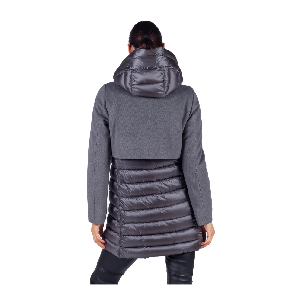 Emme DI Marella Grijze Dubbellaagse Gewatteerde Pufferjas Gray Dames