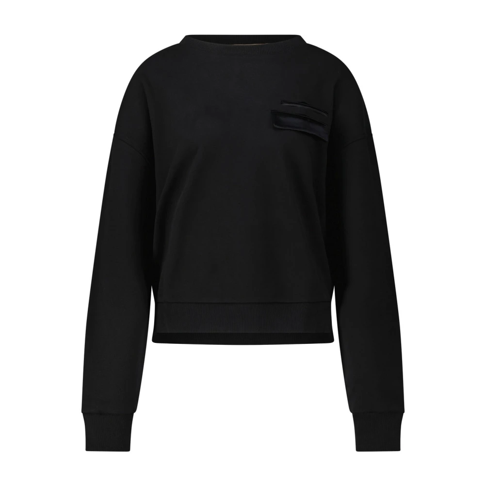 Hugo Boss Sportieve Sweatshirt met Geribbelde Manchetten Black Dames