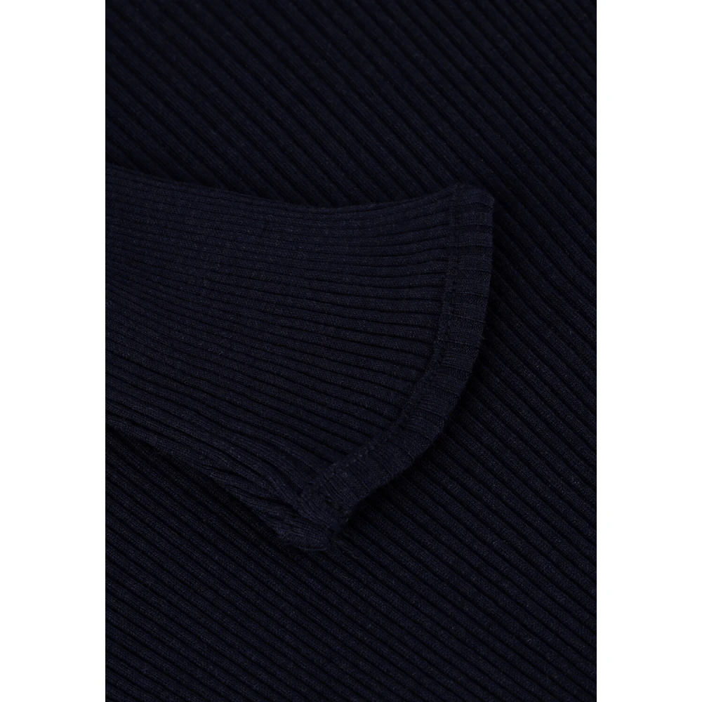 Rosemunde Zijden T-shirt met Rolhals Blue Dames