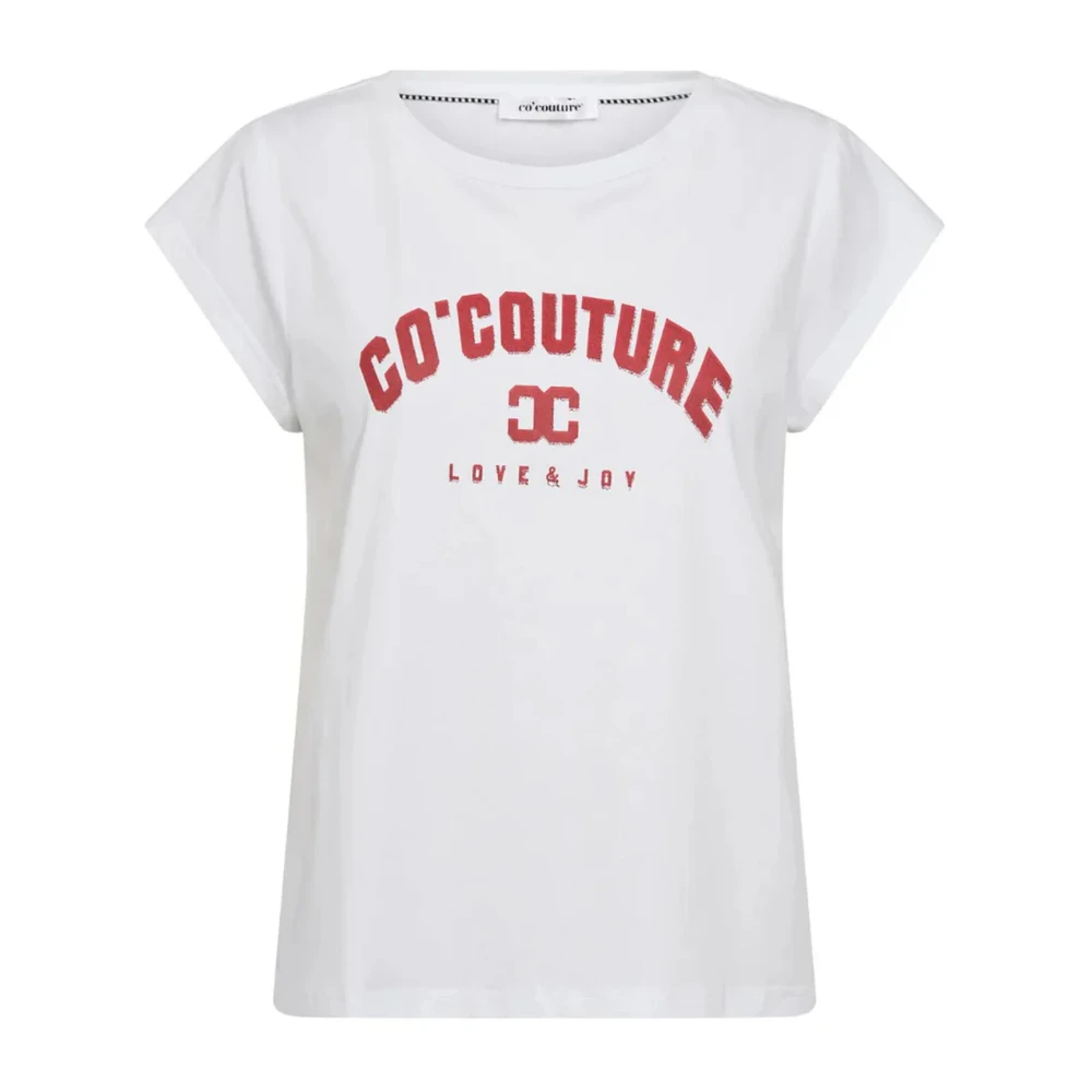 Co'Couture Flame Print Tee Top White Dames