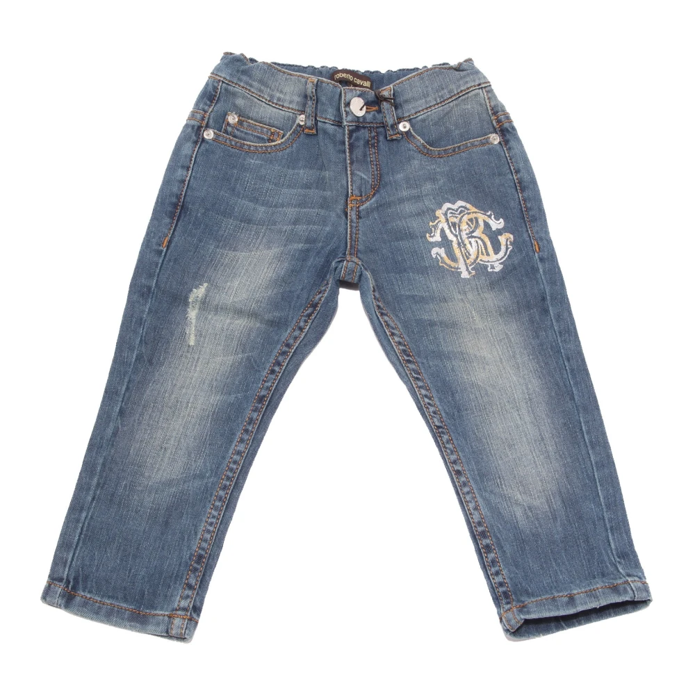 Roberto Cavalli Girls Blue Denim Kid Jeans Trouser Pant - Jeans - 8 Y - Kids