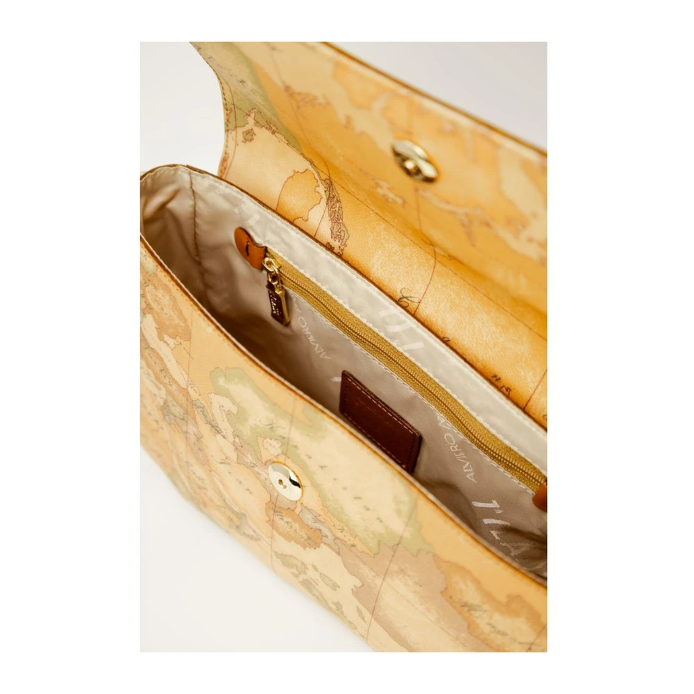 Alviero Martini 1a Classe Stijlvolle leren handtas met afwerking Beige Dames