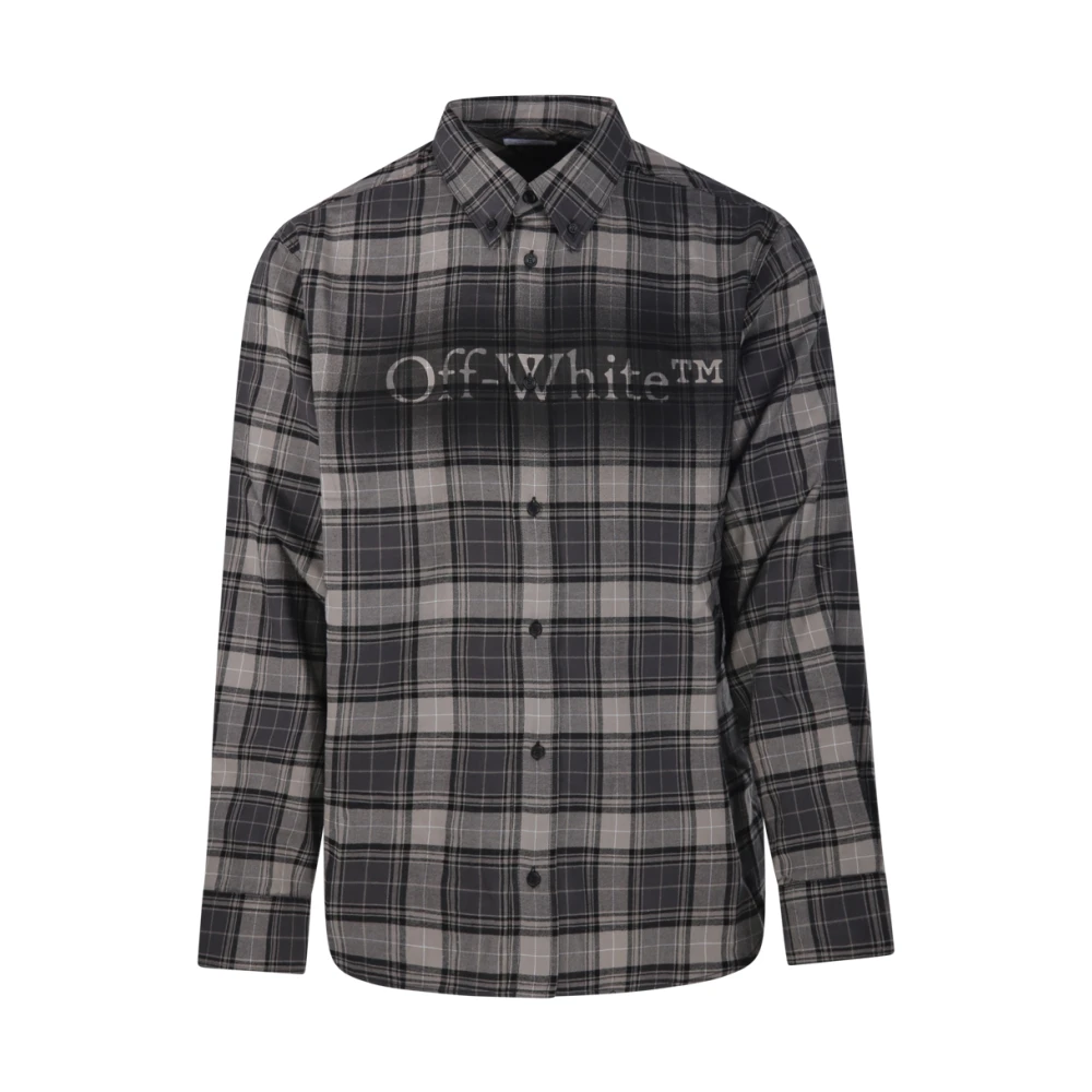 Off White Spray Book Check Flan Reg Shirt