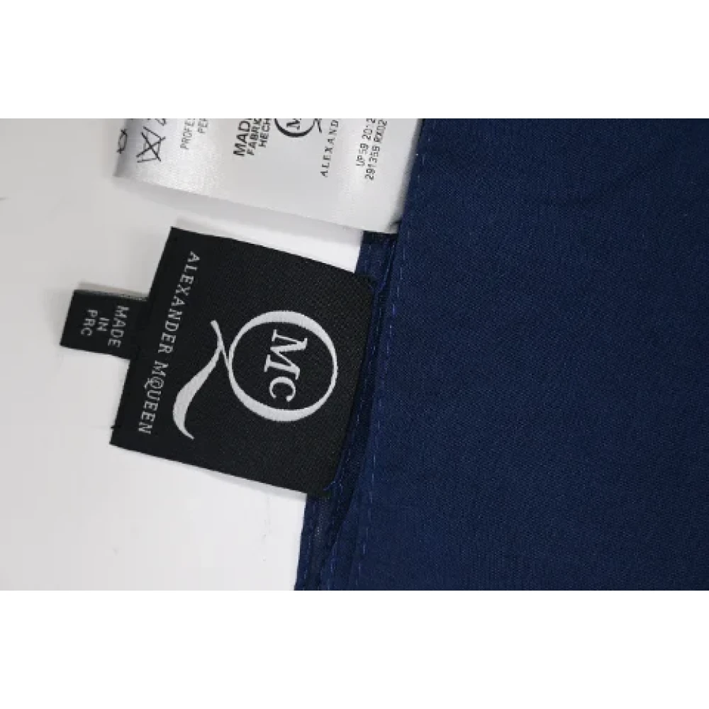 Alexander McQueen Pre-owned Cotton scarves Blue Dames