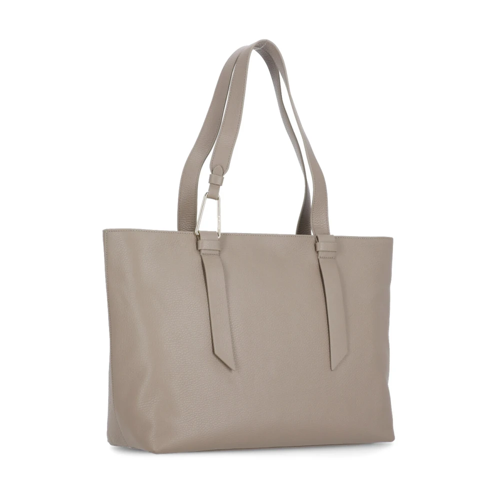 Coccinelle Beige Leren Schoudertas met Handvatten Beige Dames