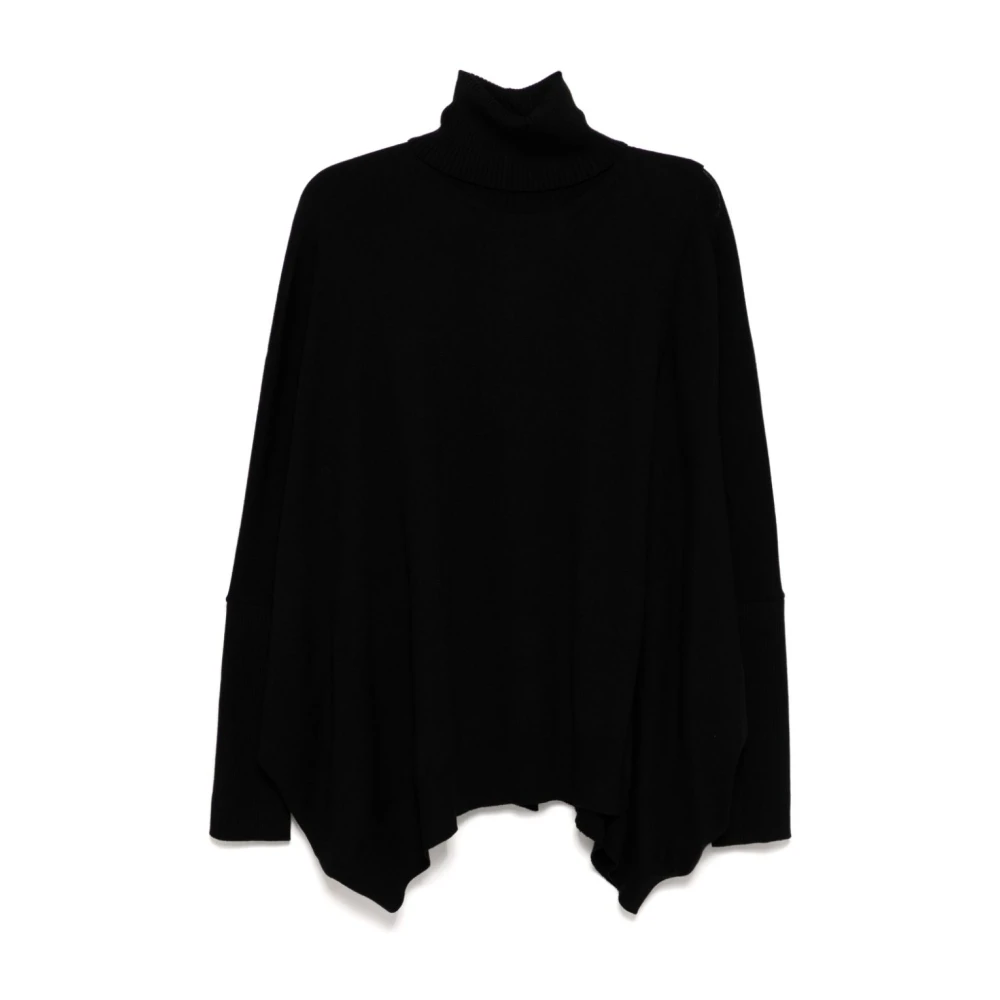 Junya Watanabe Zwart Geribbelde Coltrui Sweater Black Dames