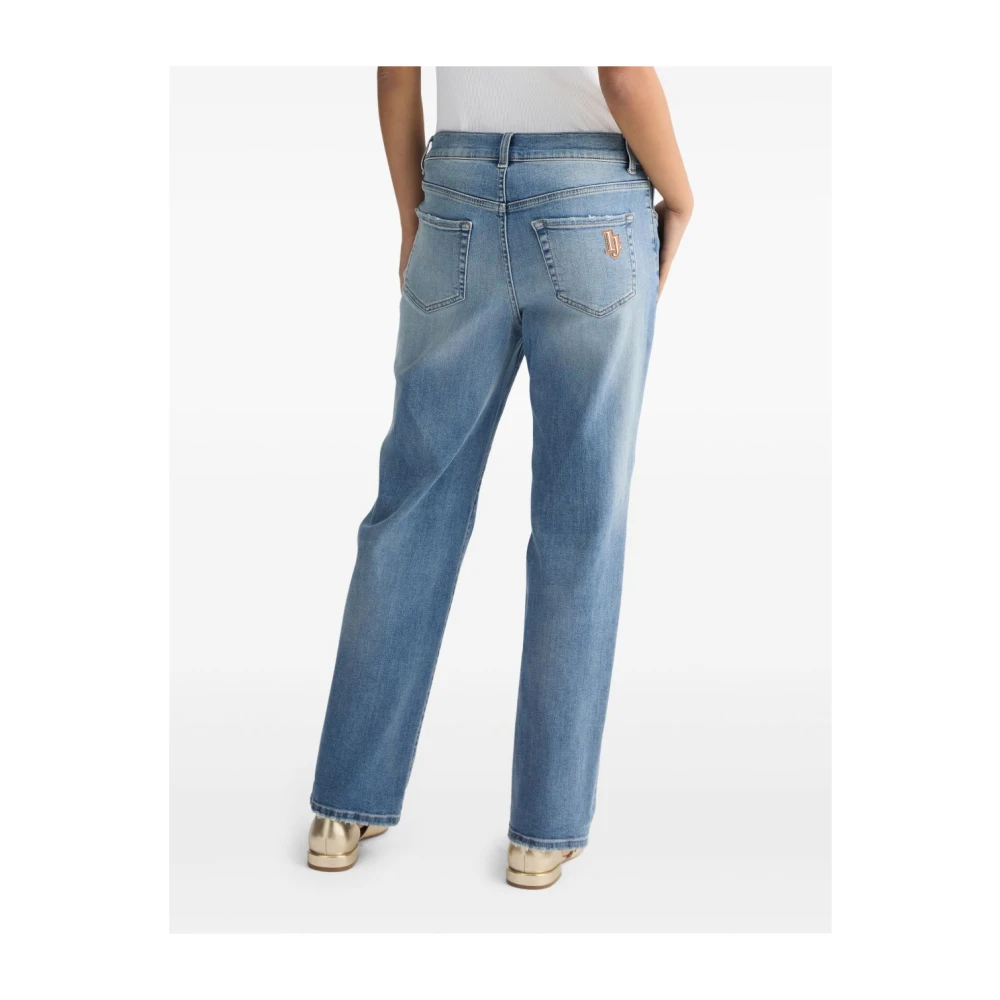 Liu Jo Blauwe Jeans met Whiskering Effect Blue Dames