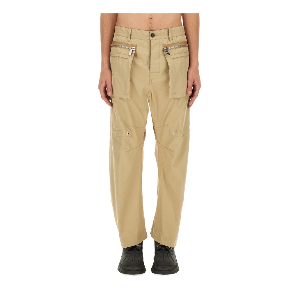 Dsquared2 Beige Straight Trousers, Male, M, Military Trousers