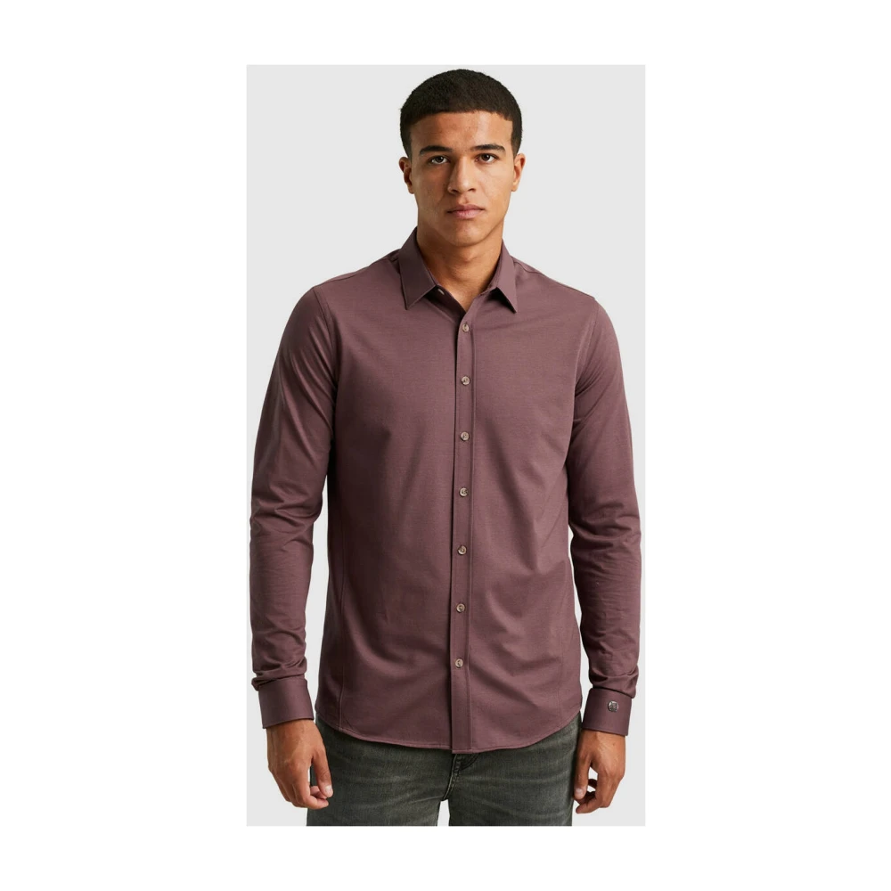 Cast Iron Lange Mouw Twill Jersey Shirt Brown Heren