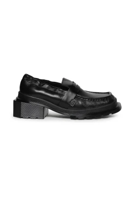 Maybole Square Toe Ruched Leather Loafers