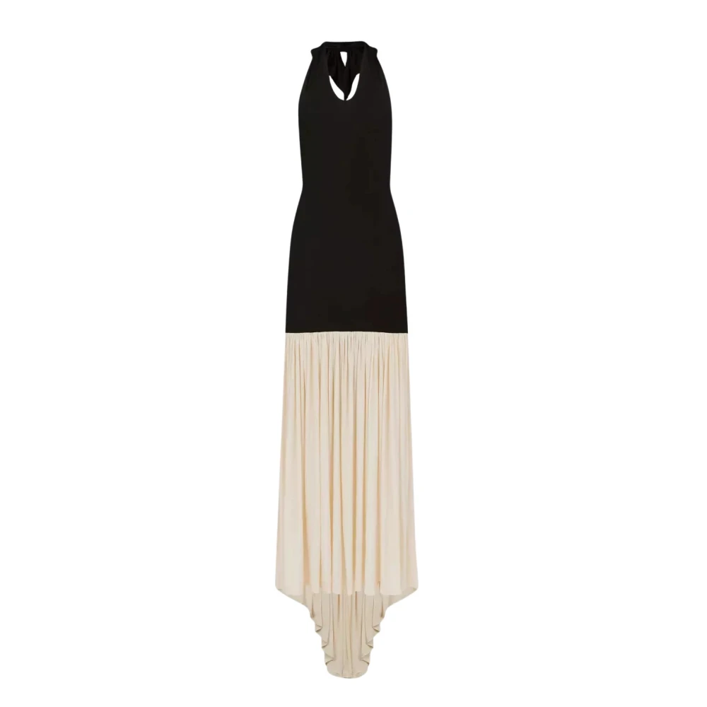 Nina Ricci Zwart-beige maxi jurk met zeemeerminsnit Black Dames