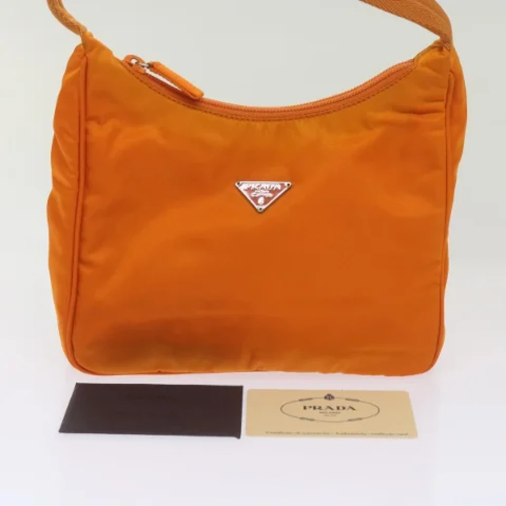 Prada Vintage Pre-owned Nylon handbags Orange Dames