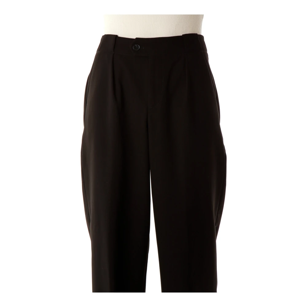 closed Relaxed fit broek met hoge taille Black Dames