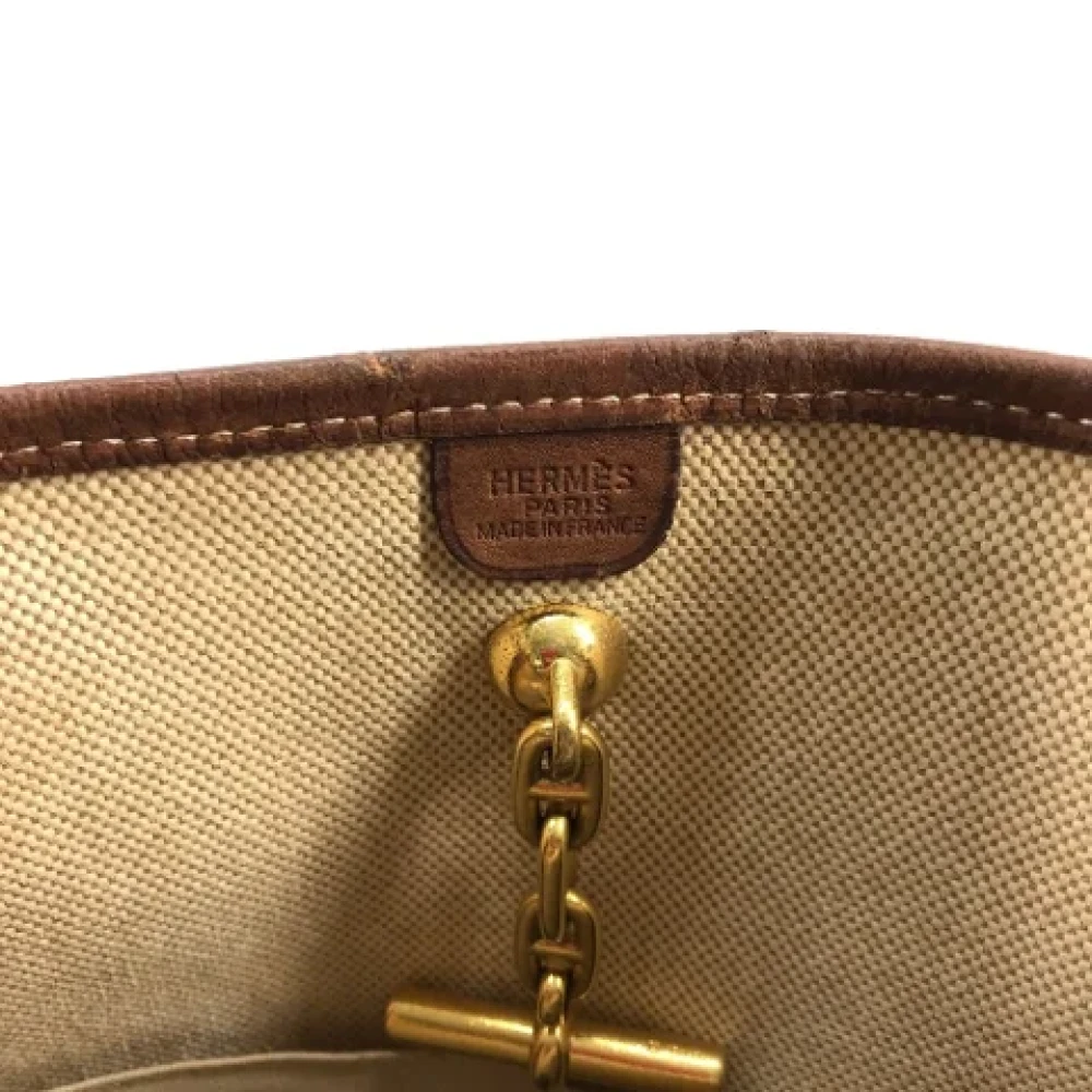 Hermès Vintage Pre-owned Canvas shoulder-bags Beige Dames