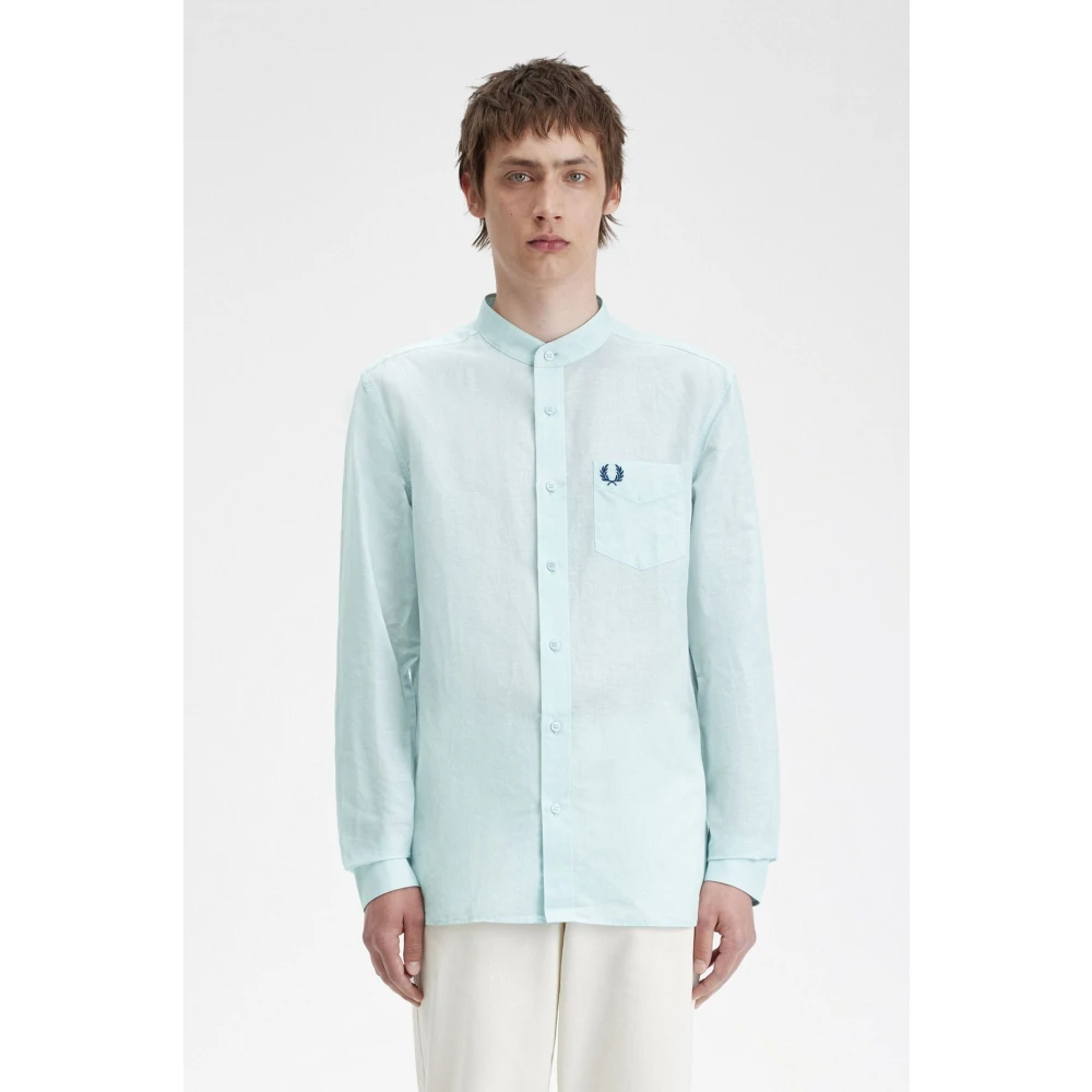 Fred Perry Casual Shirts Blue Heren