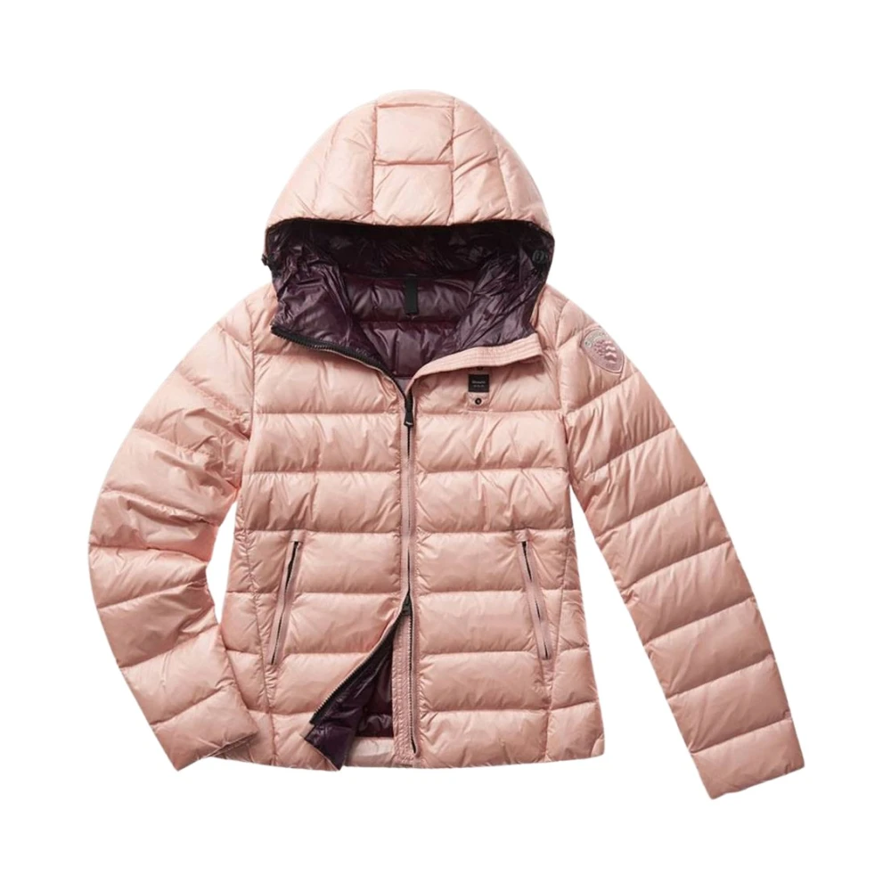 Blauer Vrouw Roze Jassen Dames, M, Nylon, Lichtgewicht Gewatteerde Jas Met Capuchon