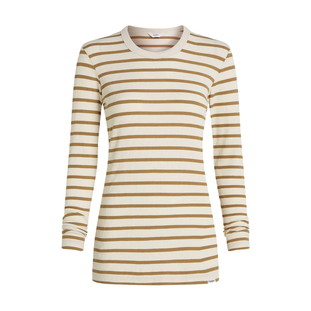 Penn&Ink N.Y Gestreepte longsleeve top Beige Dames