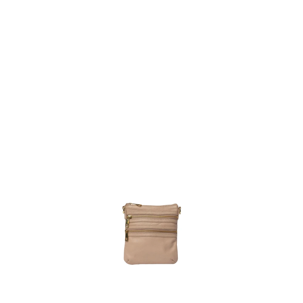 Re:designed Kleine Leren Crossover Tas Beige Dames