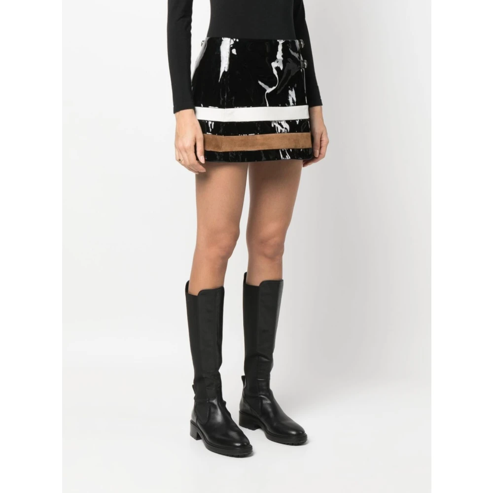 Durazzi Milano Zwart en wit leren rok Multicolor Dames