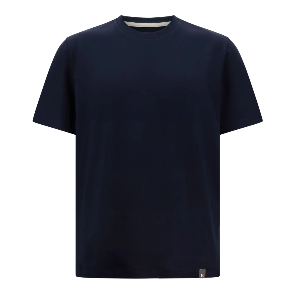 Boggi Milano High-Performance Piqué T-Shirt Blue Heren