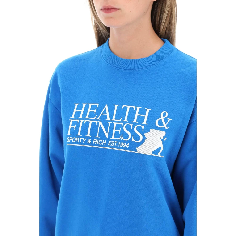 Sporty & Rich Fitness Motion Crew Neck Sweatshirt Blue Dames