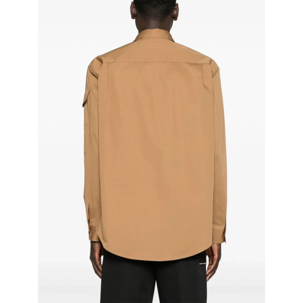 alexander mcqueen Bruin Logo Katoenen Shirt Italië Brown Heren