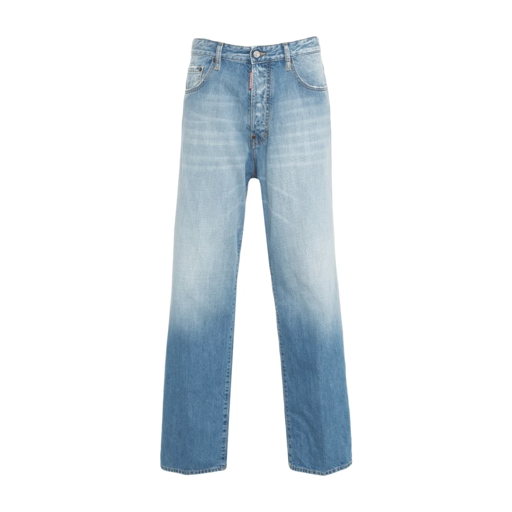 Dsquared2 Versleten Loszittende Katoenen Jeans Blue Heren