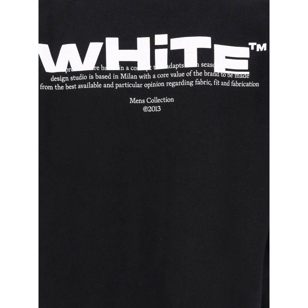 Off White Logo Print Katoenen Sweatshirt Black Heren