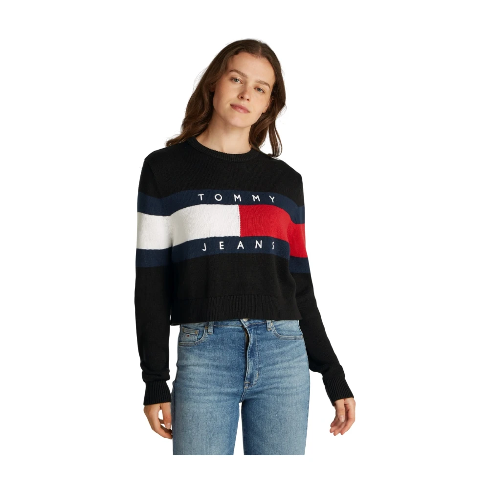 Tommy Jeans Kleur Blok Trui Black Dames
