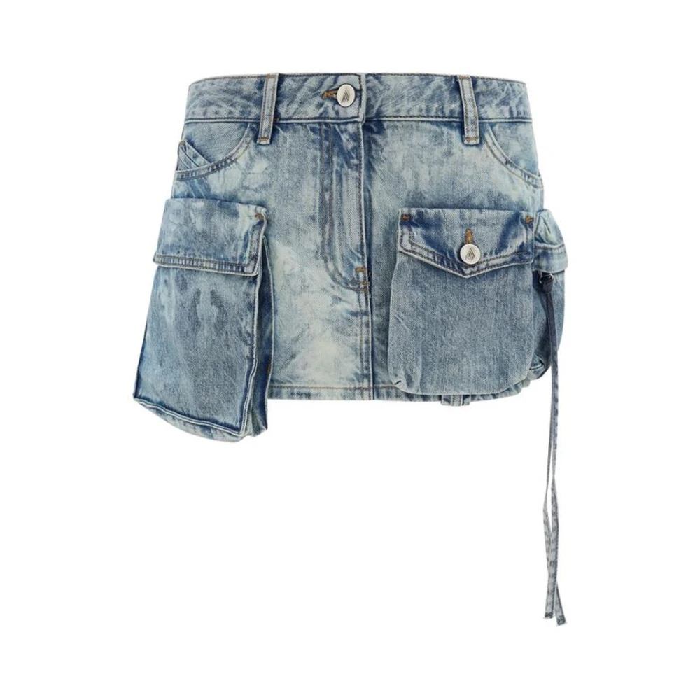 The Attico Korte spijkerrok in cargo stijl Blue Dames