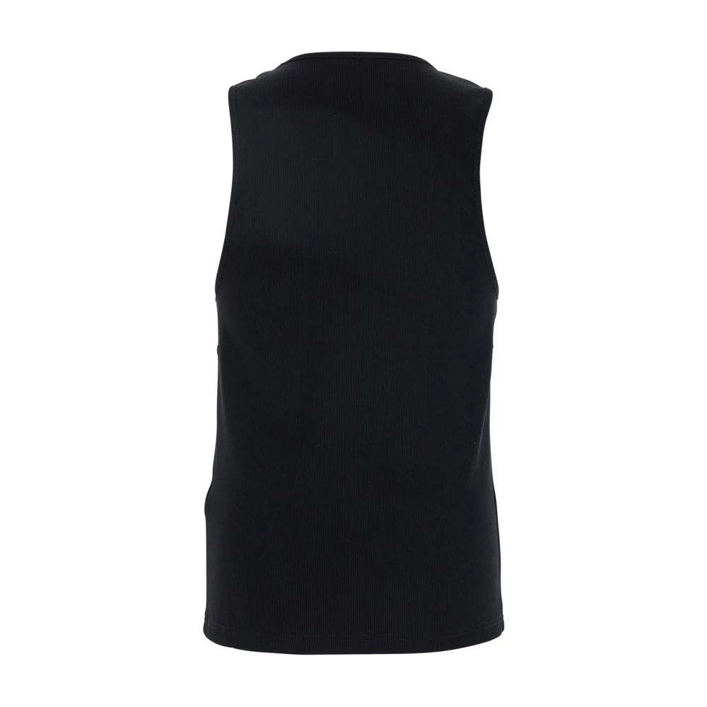 JW Anderson Zwarte Mouwloze Top met Logo Borduursel Black Heren