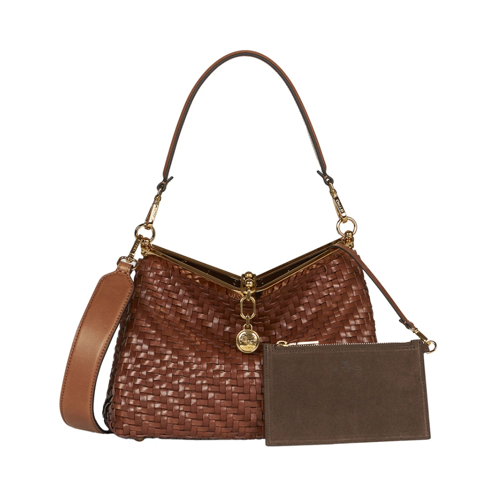 ETRO Bruine Geweven Leren Vela Tas Brown Dames