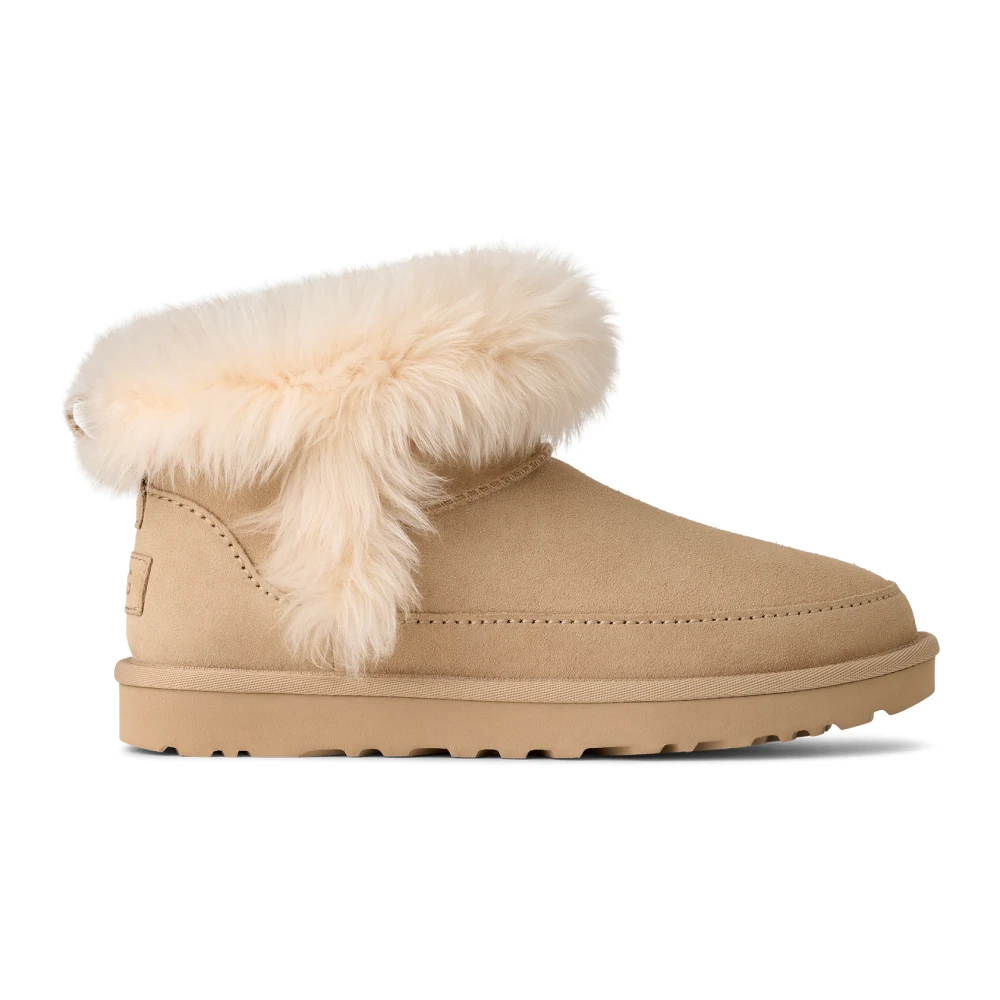 Ugg Beige Winter Boots, Female, 3 Uk, Classic Ultra Mini Chalet