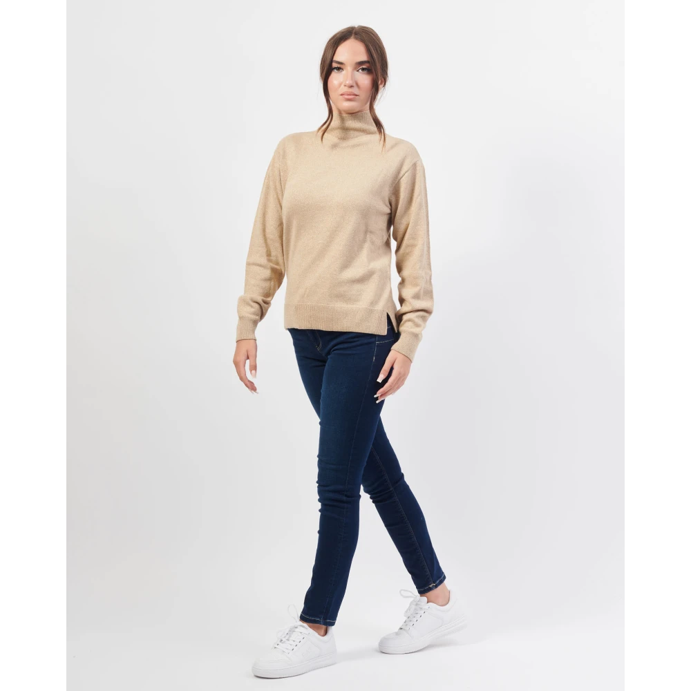 Armani Exchange Gouden trui met metallic draad Yellow Dames