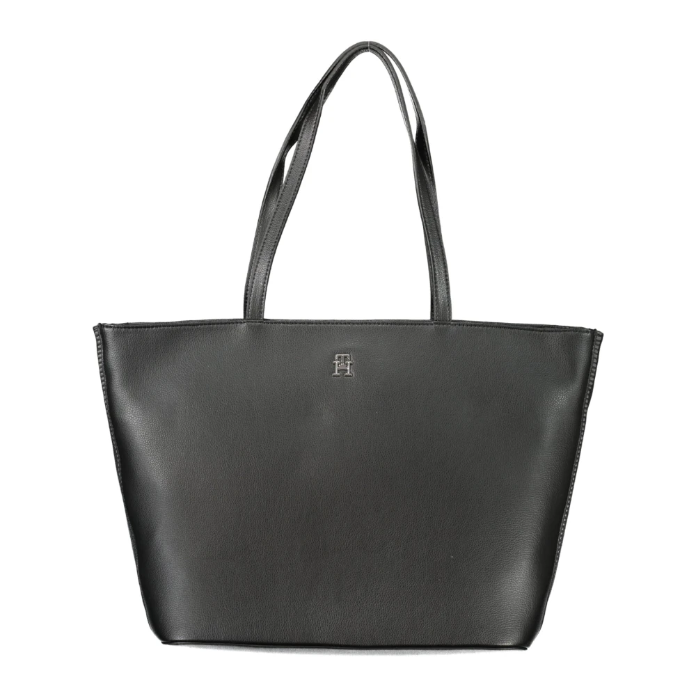 Tommy Hilfiger Zwarte Schoudertas met Ritssluiting Black Dames
