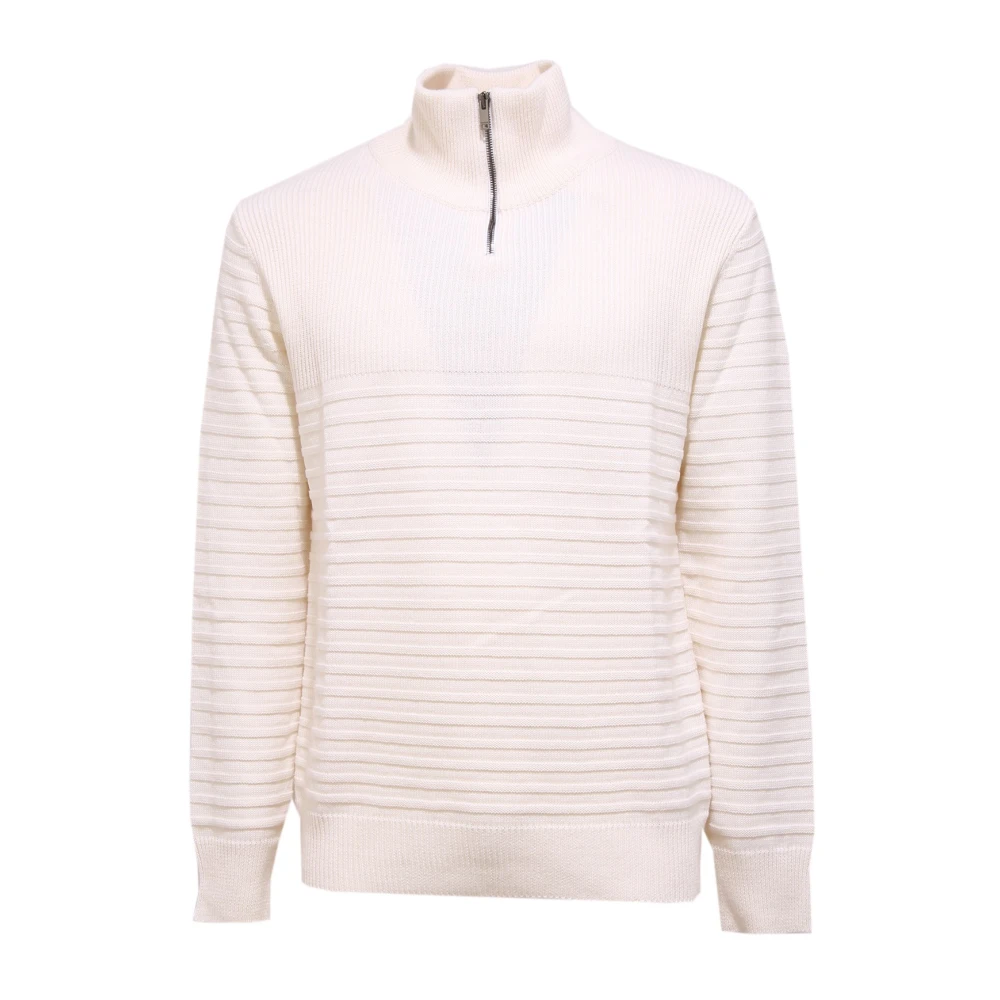 Dondup Men's White Turtlenecks, Xl, Wool Turtle Neck Jumper