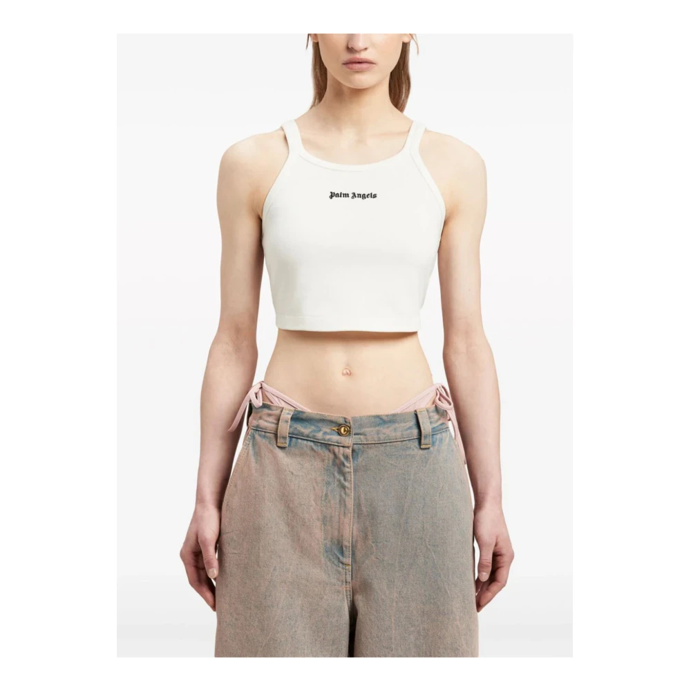 Palm Angels Mouwloze Top White Dames