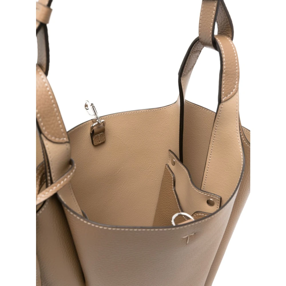 TOD'S Stijlvolle Lobster Claw Schoudertas Beige Dames