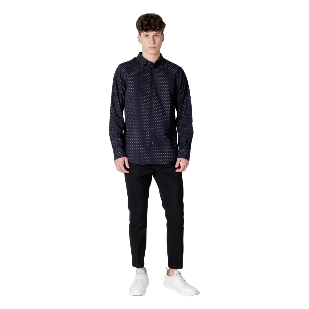 Armani Exchange Elegante herenoverhemd met lange mouwen Blue Heren