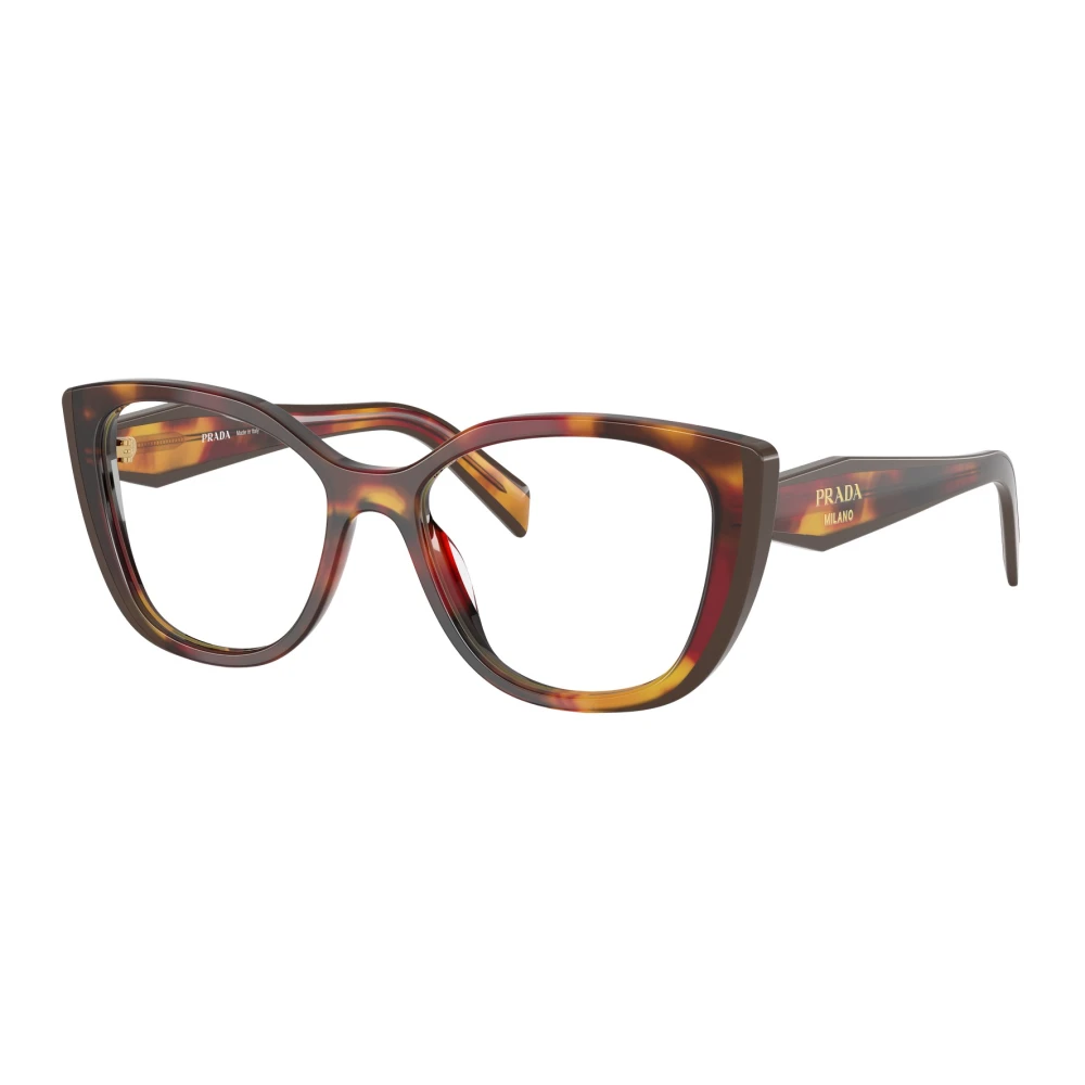 Prada Unisex Brown Glasses,, Stylish Eyewear Frames Medium