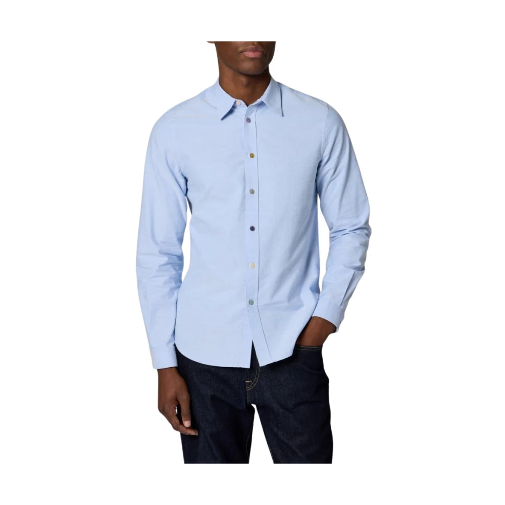 Paul Smith , Casual Shirts, Male, Blue, L, - Tailored-Fit Light Blue Oxford Cotton Shirt