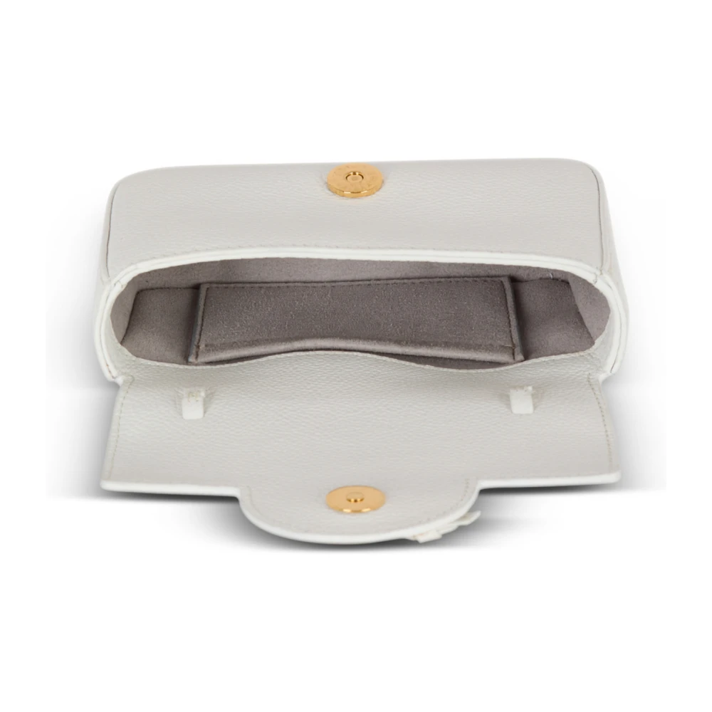 Balmain Gestructureerd kalfsleer B-Buzz 17 Mini tas White Dames