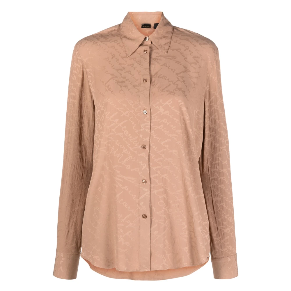 Pinko Elegante Bruine Overhemd Met Lange Mouwen Brown Dames
